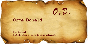 Opra Donald névjegykártya